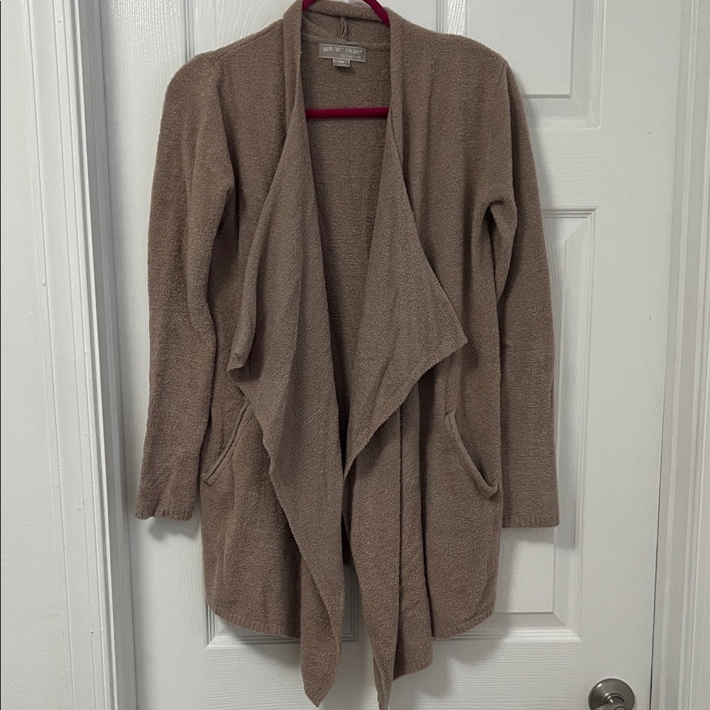 Barefoot Dreams CozyChic Light Tan Open Cardigan - size S/M